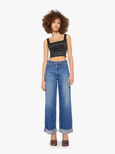 Mother The Smoothie Skimp Cuffed Wide Leg Jeans In Blue