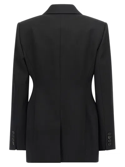 Givenchy Double-breasted Faille-trimmed Grain De Poudre Wool Blazer In Black
