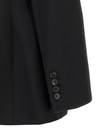 Givenchy Double-breasted Faille-trimmed Grain De Poudre Wool Blazer In Black