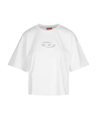 Diesel T-shirt T-buxt-crop-od White In White