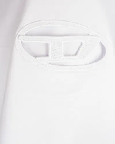 Diesel T-shirt T-buxt-crop-od White In White