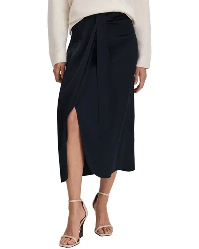 Reiss Bella Wrap Slip Skirt In Black