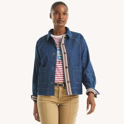 Nautica Womens Denim Jacket In Blue