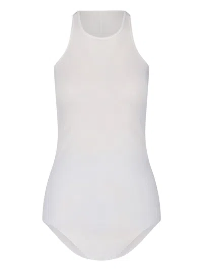 Rick Owens Sleeveless Racerback Top Round Neck In White