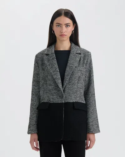 Nvlt Women's Oversized Asymmetric Pannel Blazer In Gray