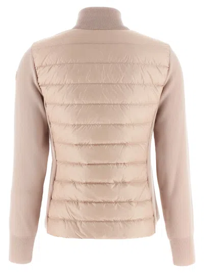 Moncler Two-material Cardigan Sweaters And Cardigans Pink In Pink