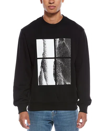 Hugo Boss Berg Crewneck Sweatshirt In Black