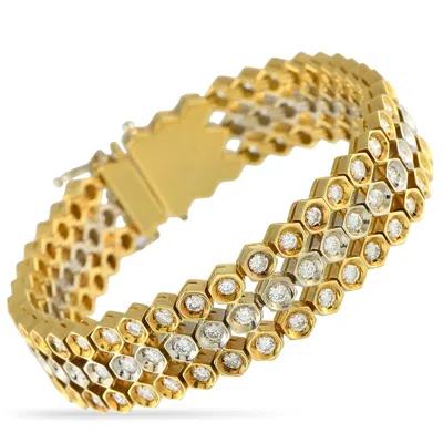 Lb Exclusive 18k White Gold, Yellow Gold 9.50ct Diamond Bracelet Mf05-081925 In Gold