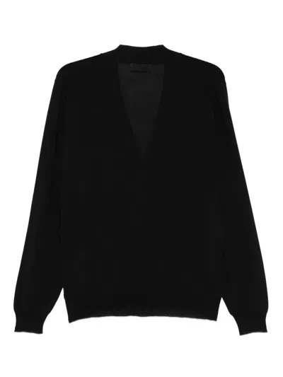 Lardini Button-front Wool Cardigan In Black