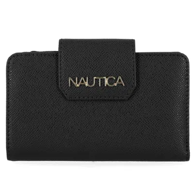 Nautica Womens Slim Zip Wallet In Black