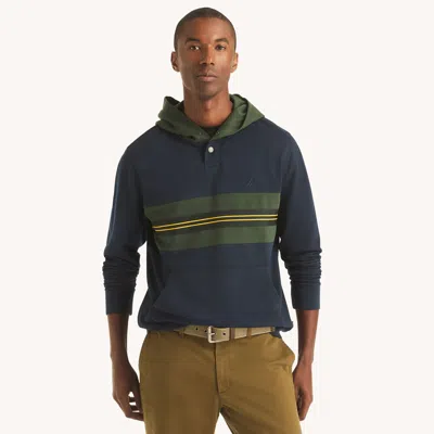 Nautica Mens Snap-button Fleece Hoodie In White