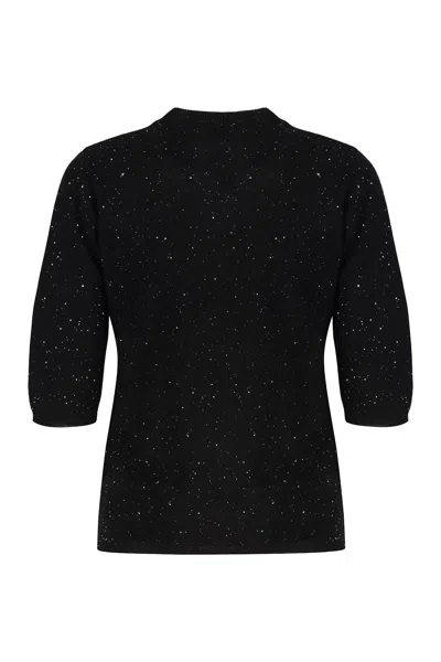Fabiana Filippi Short Sleeve Sweater In Black