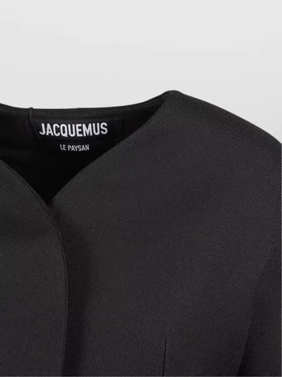 Jacquemus Tailored Blazer Peplum Structured Shoulders In Black