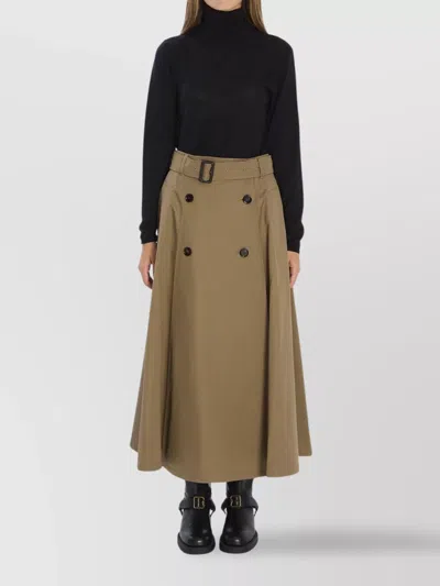 Burberry "brenda" Midi Skirt In Brown