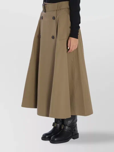 Burberry "brenda" Midi Skirt In Brown