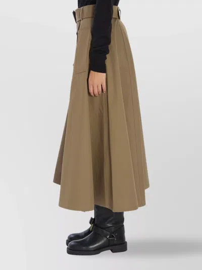 Burberry "brenda" Midi Skirt In Brown