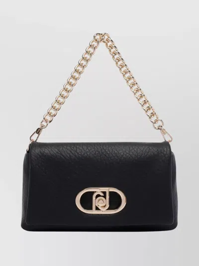 Liu •jo Medium Lapuffy Shoulder Bag With Chain Strap In Black