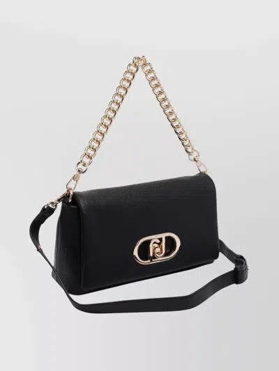 Liu •jo Medium Lapuffy Shoulder Bag With Chain Strap In Black