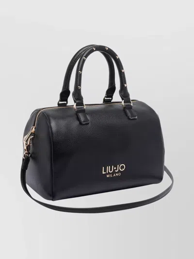 Liu •jo Cross-body Satchel Studded Handles In Black