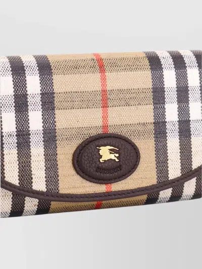 Burberry Womens Sand Highlands Continental Cotton-blend Wallet In Gold