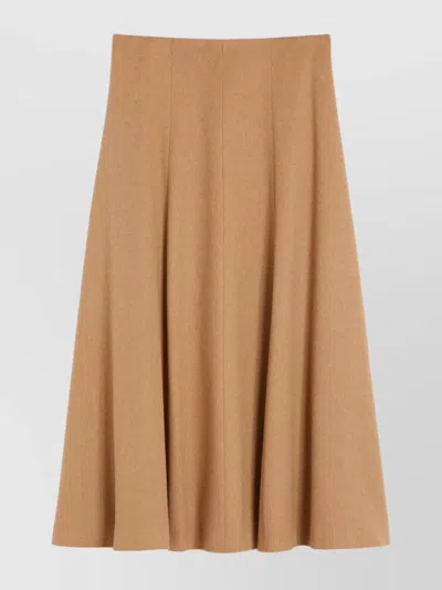 Max Mara Womens Camel Geneve A-line Wool Midi Skirt In Brown