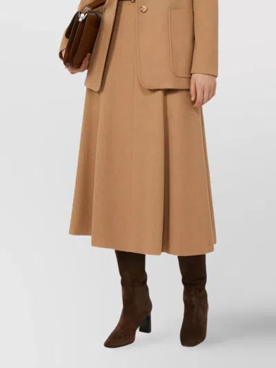 Max Mara Womens Camel Geneve A-line Wool Midi Skirt In Brown