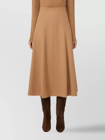 Max Mara Womens Camel Geneve A-line Wool Midi Skirt In Brown
