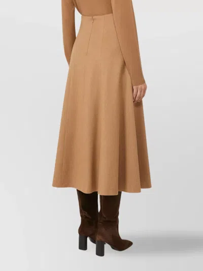 Max Mara Womens Camel Geneve A-line Wool Midi Skirt In Brown