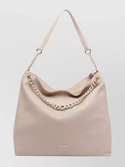 Liu •jo Medium Hobo Bag Chain Strap In Neutral