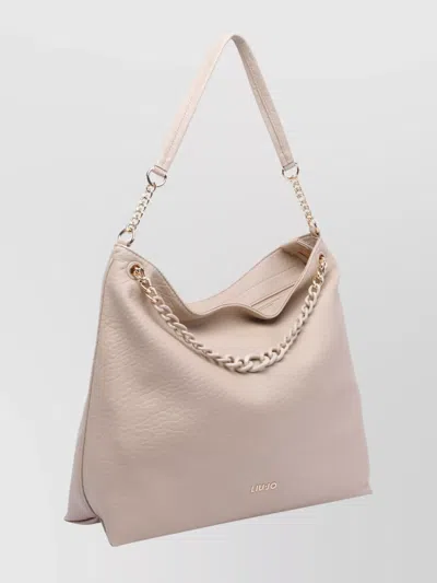 Liu •jo Medium Hobo Bag Chain Strap In Neutral