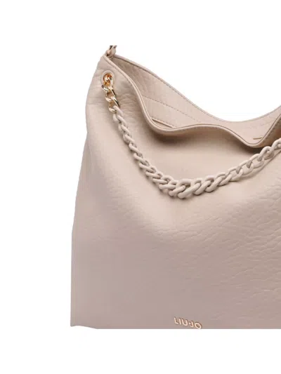 Liu •jo Medium Hobo Bag Chain Strap In Neutral