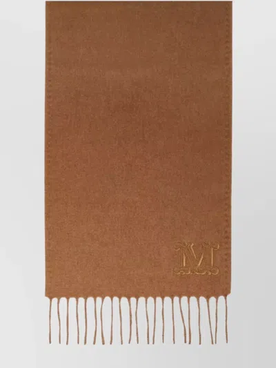 Max Mara Fringed Edge Scarves For Stylish Looks In Brown