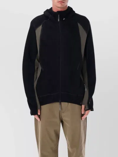 Roa Textured And Smooth Fabric Combination Jacket In Black