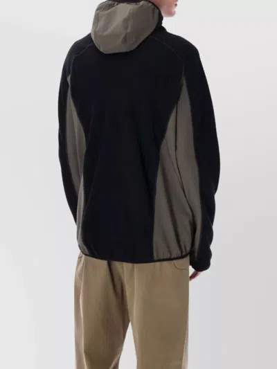 Roa Textured And Smooth Fabric Combination Jacket In Black