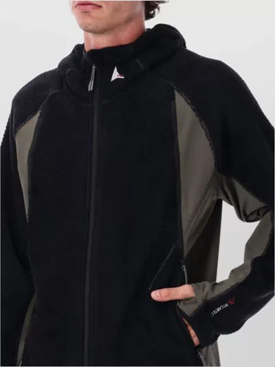 Roa Textured And Smooth Fabric Combination Jacket In Black