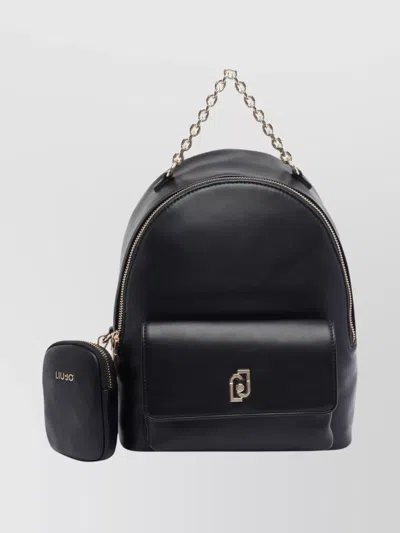 Liu •jo Versatile Backpack Featuring Multiple Pockets In Black
