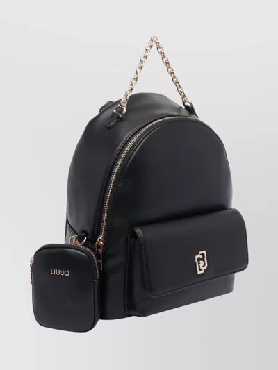 Liu •jo Versatile Backpack Featuring Multiple Pockets In Black