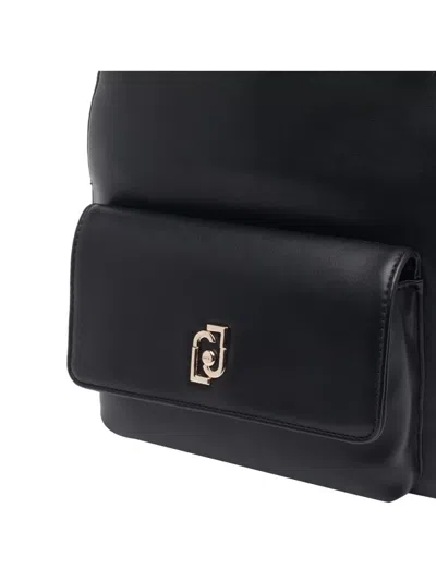 Liu •jo Versatile Backpack Featuring Multiple Pockets In Black