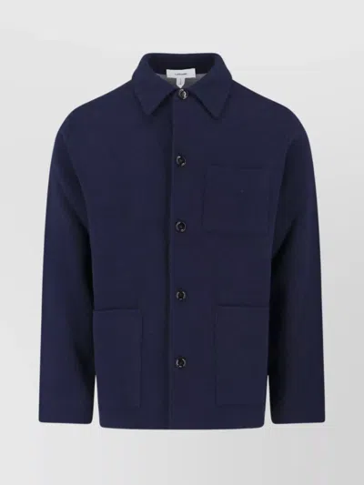 Lardini Relaxed Fit Jacket With Collar And Pockets In Black