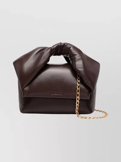 Jw Anderson Borsa A Mano Twister Media In Nappa Cioccolato Donna In Brown
