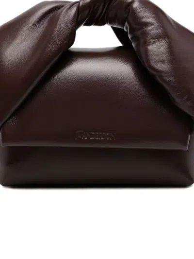 Jw Anderson Borsa A Mano Twister Media In Nappa Cioccolato Donna In Brown