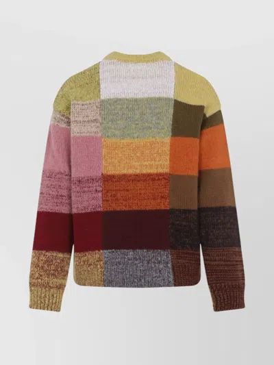 Dries Van Noten Marti Crew Neck Knite With Check Motif Knitwear Multicolor In Multi