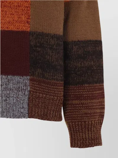 Dries Van Noten Marti Crew Neck Knite With Check Motif Knitwear Multicolor In Multi