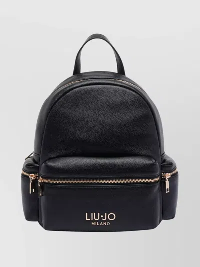 Liu •jo Versatile Backpack Featuring Multiple Pockets In Black