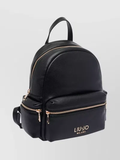 Liu •jo Versatile Backpack Featuring Multiple Pockets In Black