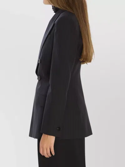 Gucci Embroidered Wool Blazer With Notched Lapels And Pockets In Black