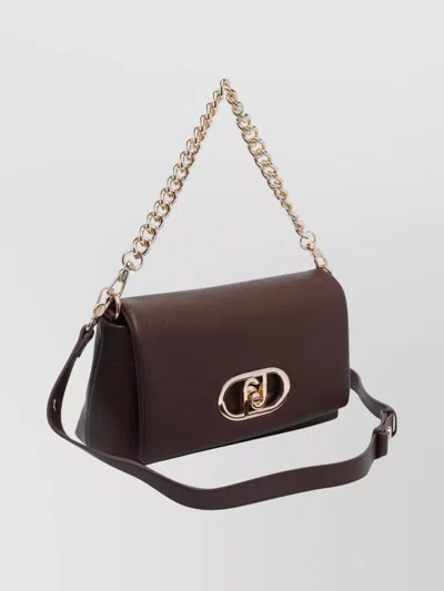 Liu •jo Liu Jo Textured Dark Brown Shoulder Bag In Brown