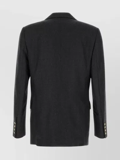Vivienne Westwood Grey Double-breasted Jacket With Wide Peak Lapels In Wool Man In Black