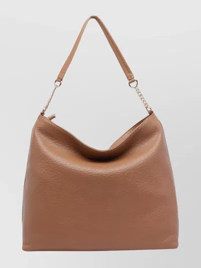 Liu •jo Chain Strap Hobo Shoulder Bag Textured Finish In Brown