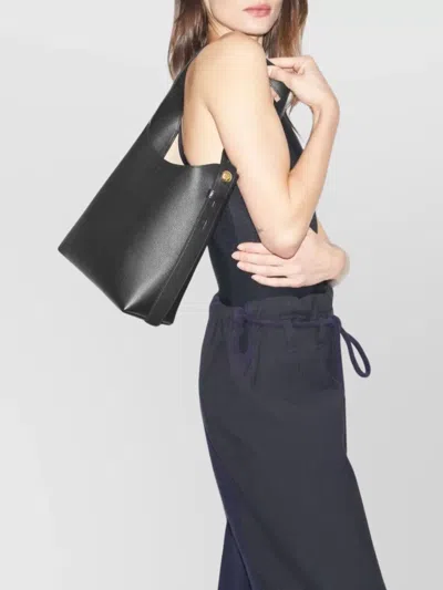 Tory Burch Small Leather Hobo Bag With Adjustable Strap In Black